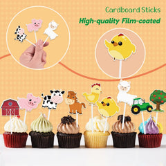 WERNNSAI farm cupcake toppers chicken pattern for playful poultry toppers on cupcakes.