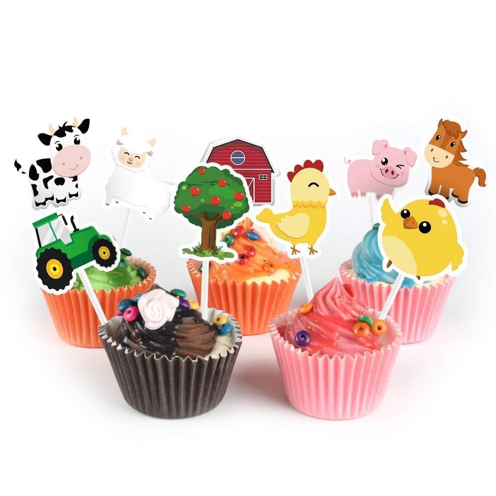 WERNNSAI farm cupcake toppers horse design for colorful equine dessert accents.