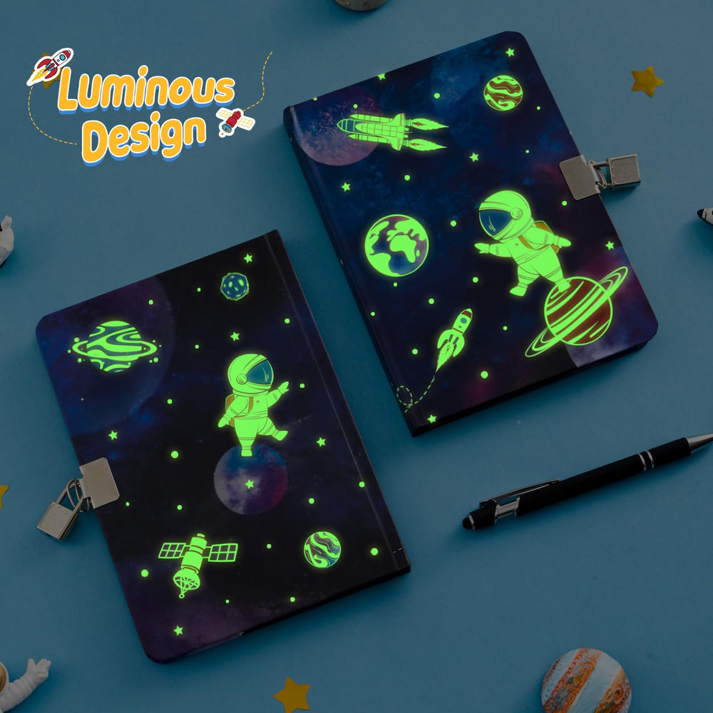 WERNNSAI luminous space diary open pages invite writing and drawing adventures.