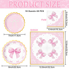 WERNNSAI bow napkins provide coordinated pink accents for festive gatherings.