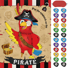 WERNNSAI pirate poster 28x21 as centerpiece for the eye patch game.
