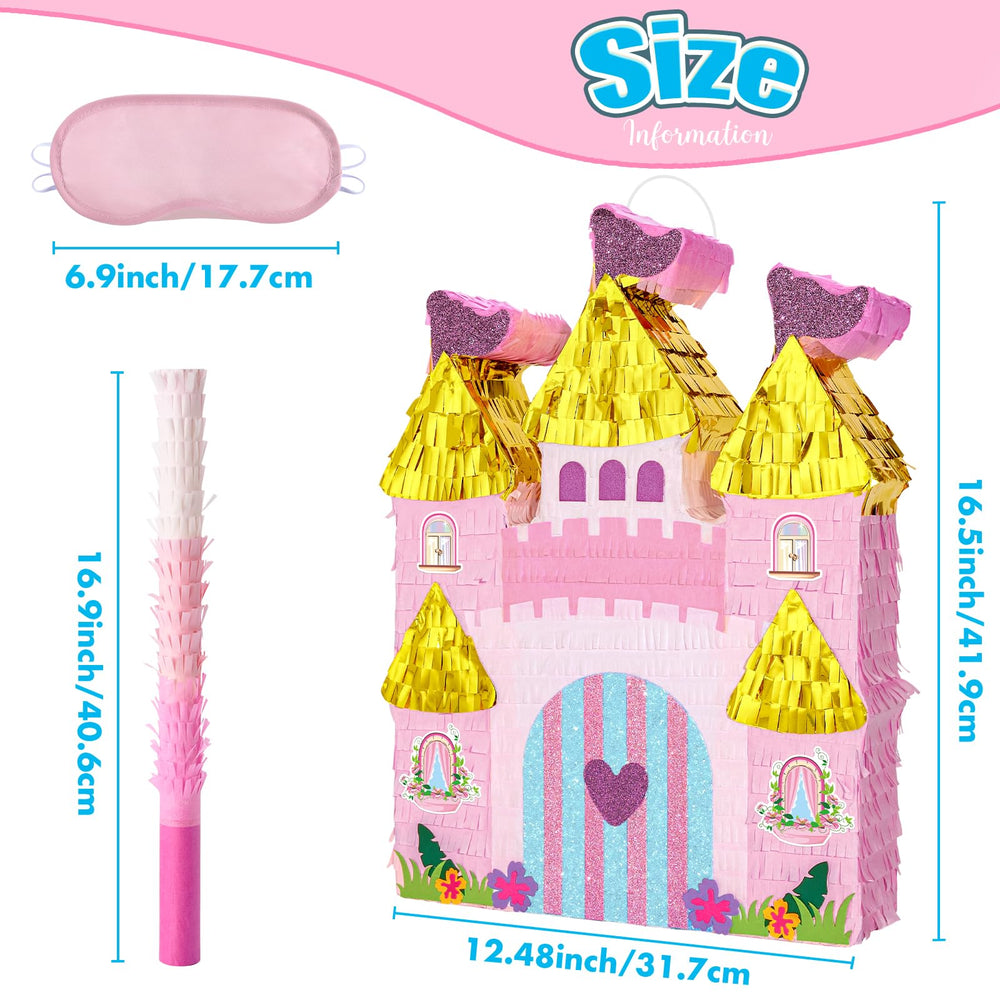 WERNNSAI Princess Castle Piñata hanging loop shows easy setup