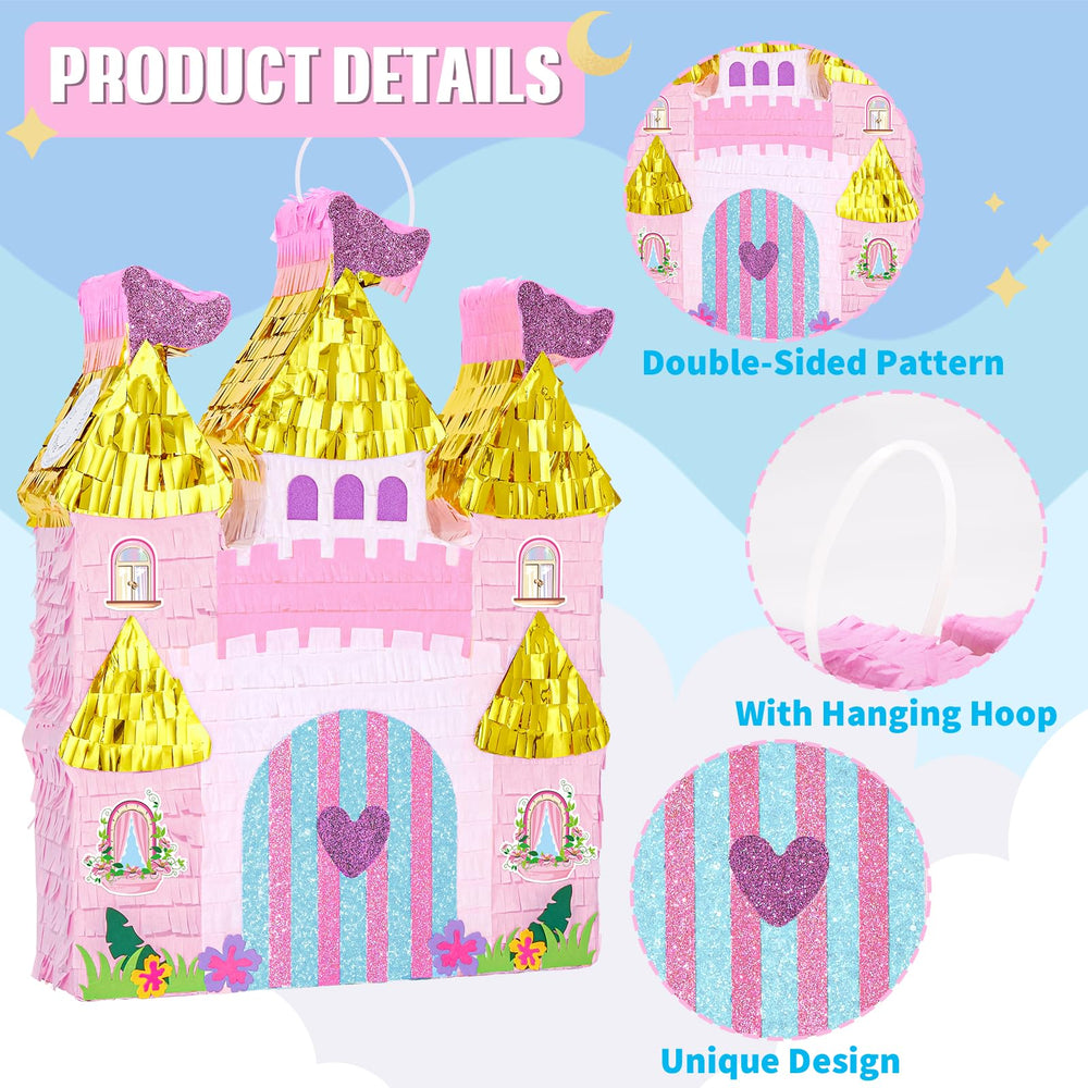 WERNNSAI Princess Castle Piñata turrets with shimmering colors