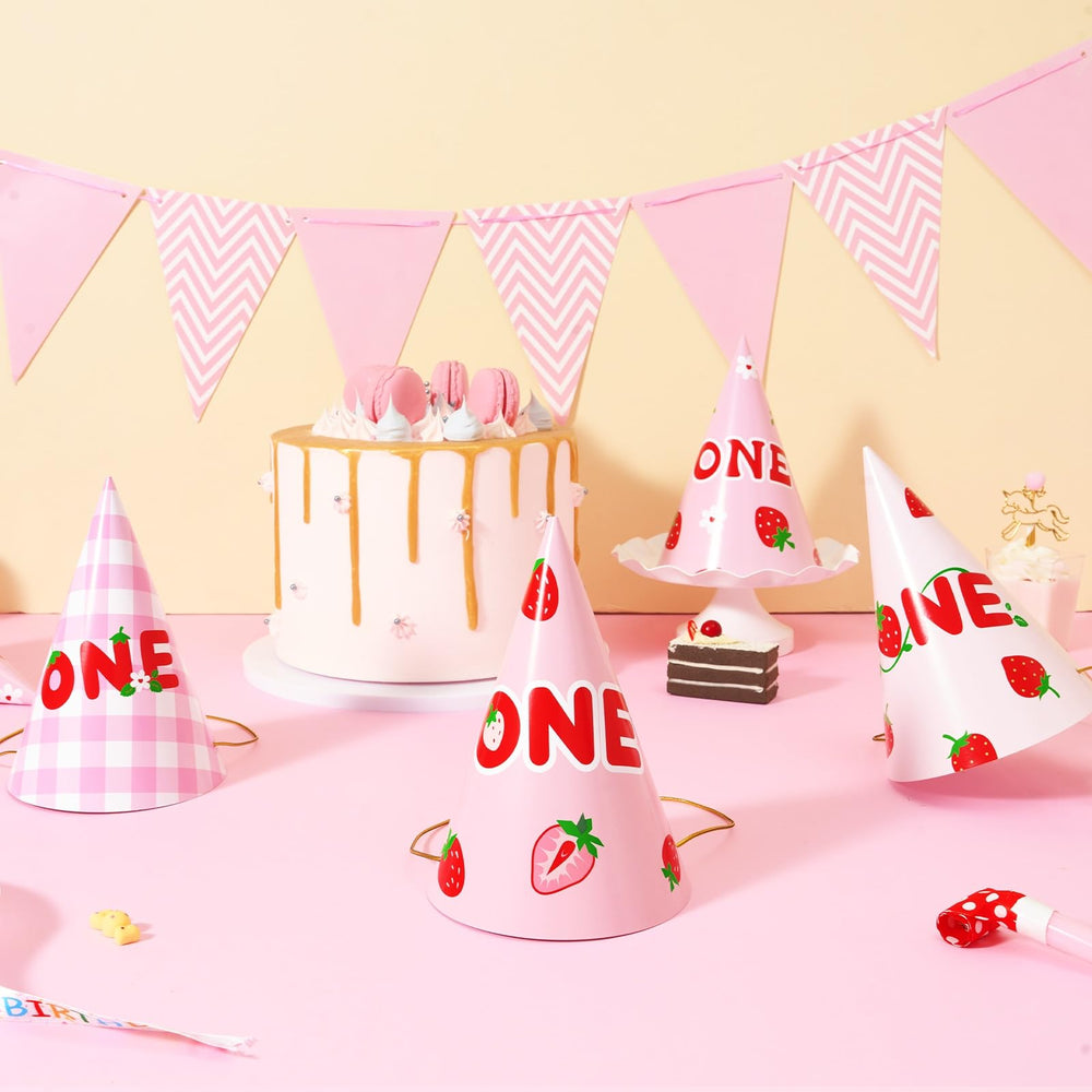 WERNNSAI strawberry pattern hats create charming party décor collections