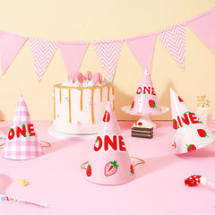 WERNNSAI strawberry pattern hats create charming party décor collections