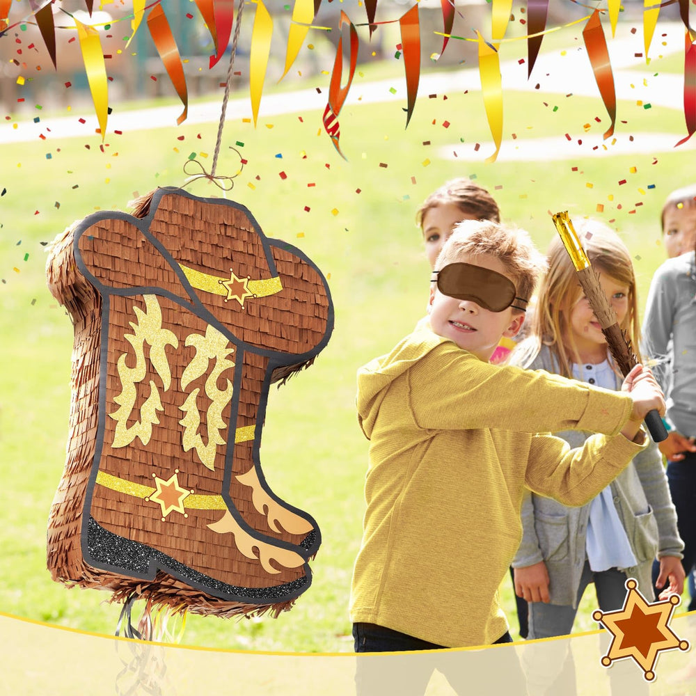 WERNNSAI Piñata used as bold rustic decor in Western setting.