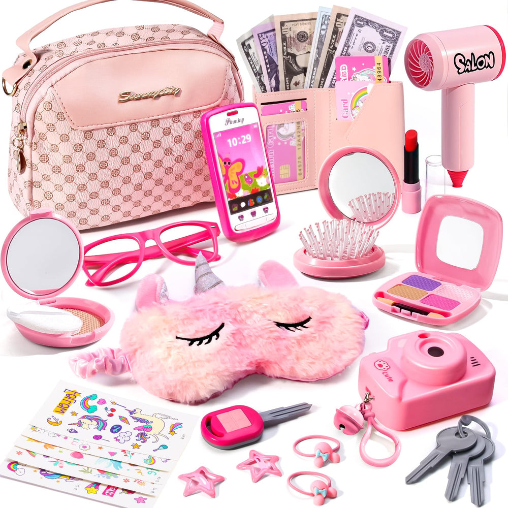 WESAYEE little girl purse with pretend makeup for imaginative on-the-go play