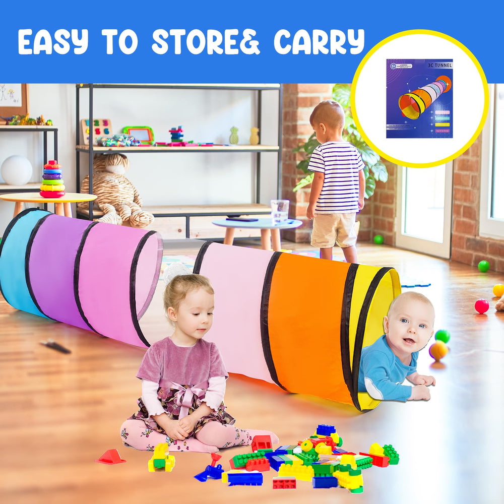 WESKMENS Toddler pink tunnel encourages crawling and imaginative play