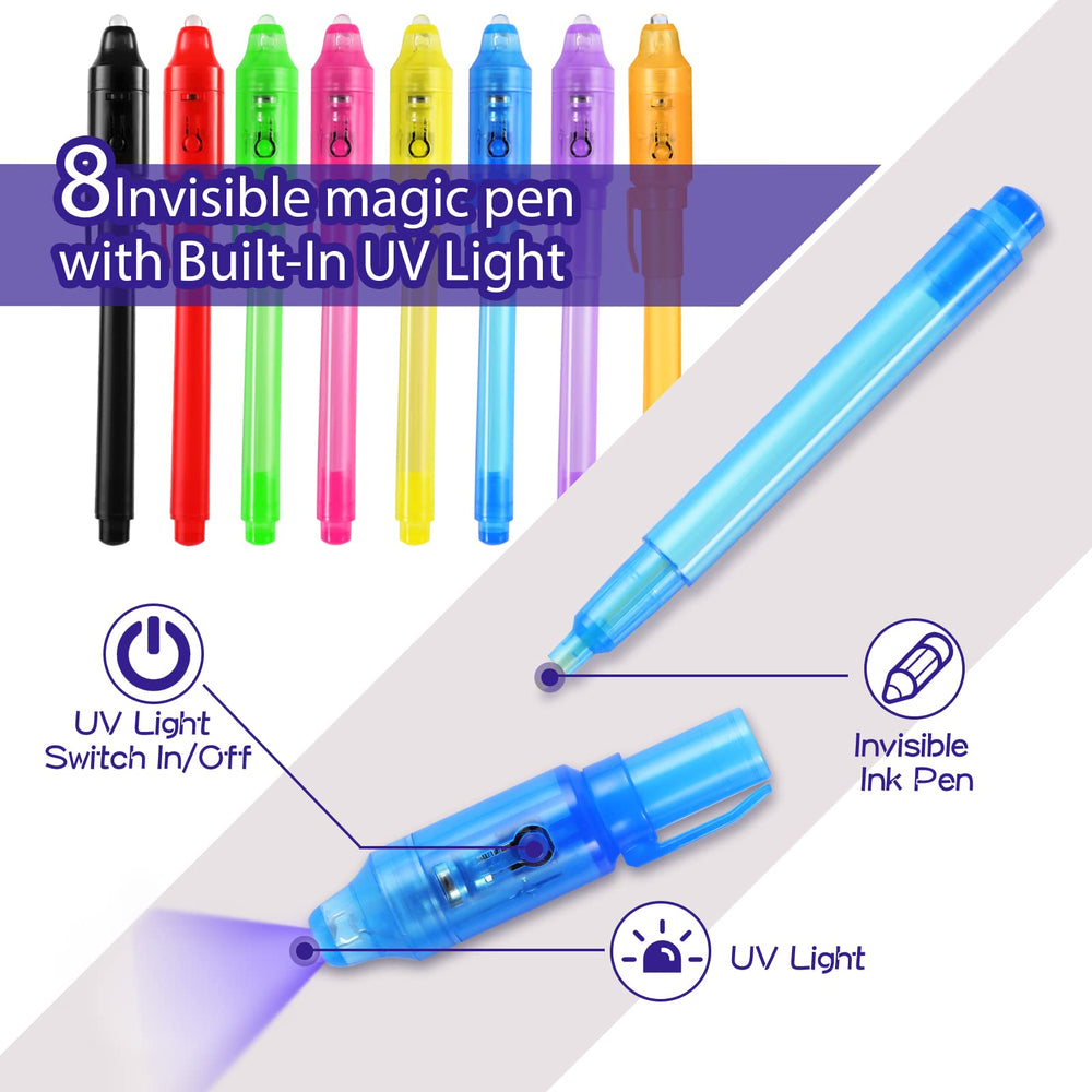 WEST STORY invisible ink pen with UV light reveals hidden notes during play.
