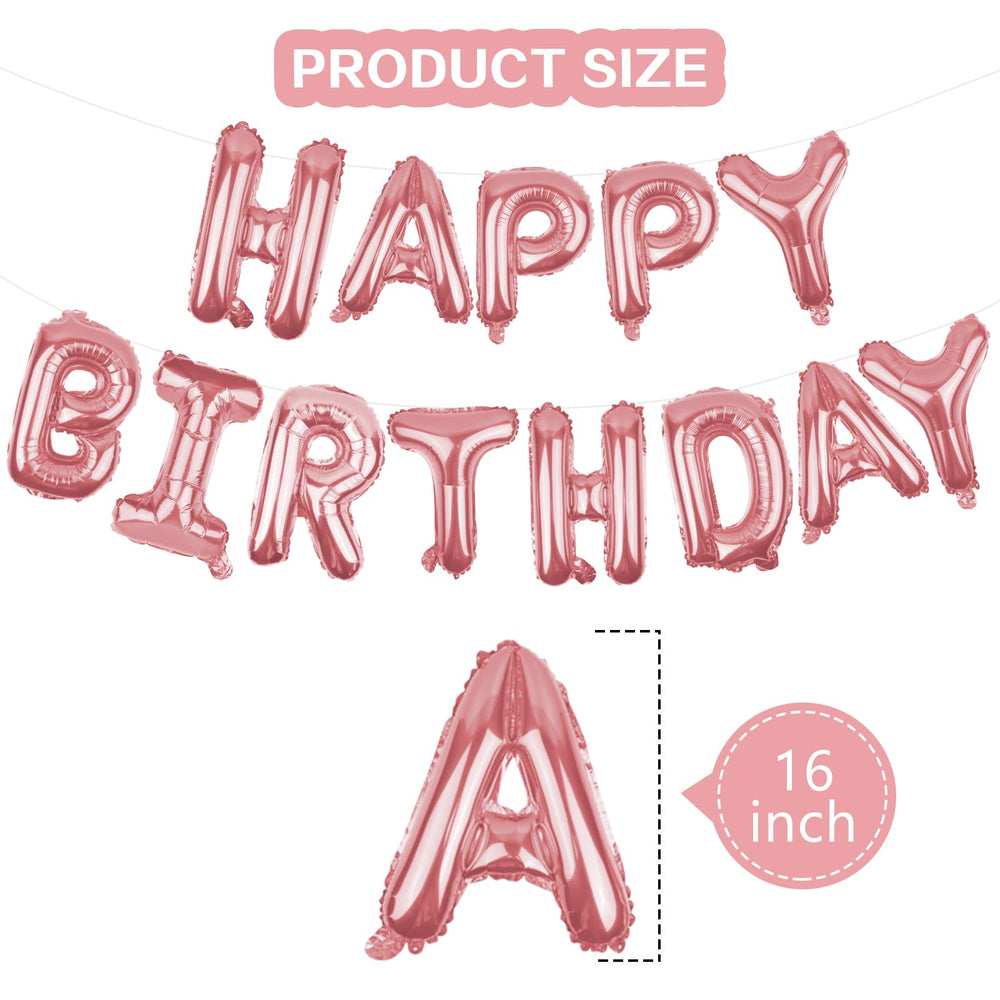 WESTGO foil letters Happy Birthday rose gold close-up showing metallic shine
