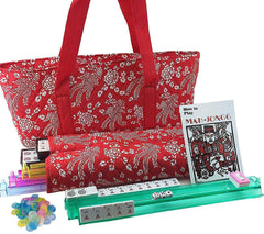 Westinghouse 166-tile American Mahjong set with red phoenix tiles for stylish, durable game sessions.