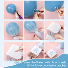 Wettarn 24-inch blue balloon with tulle for dramatic gender reveal decor.