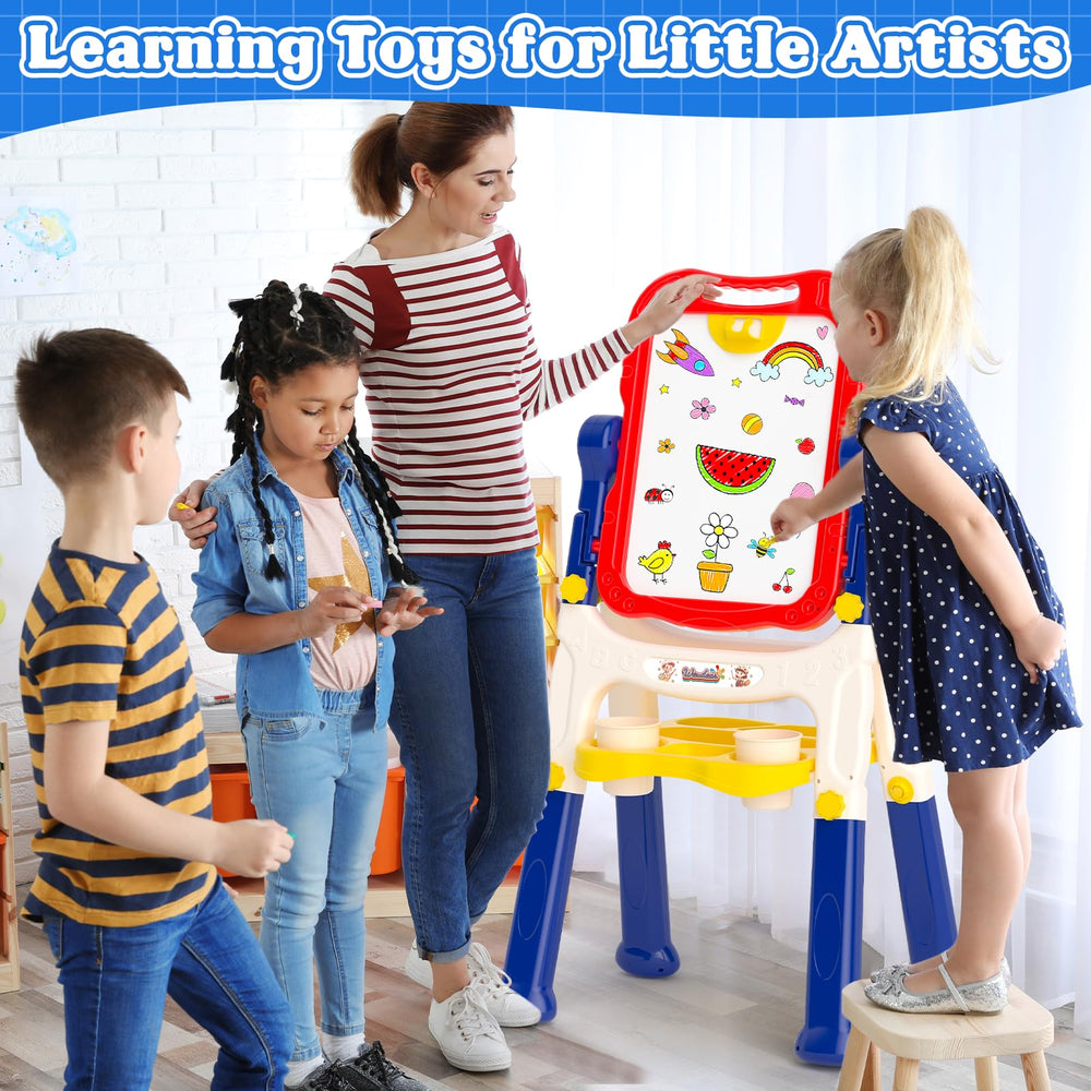 Weudear adjustable-height easel grows with your child