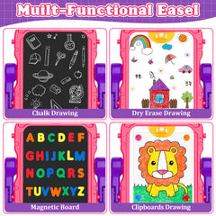 Weudear kids easel magnetic-letters highlighting early alphabet learning during play.