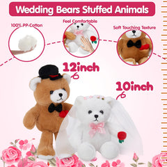WEWILL bride bear with veil and rose, a charming keepsake for the day.