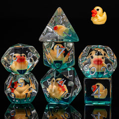 Weyano resin D10 die with yellow duck fill, legible digits for reliable skill checks