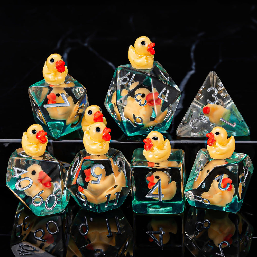 Weyano resin D6 die with yellow duck fill, balanced for fair, consistent rolls