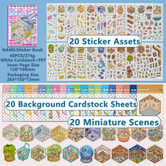 WhaleLantic sticker scene assembly shows precise placement with tweezers