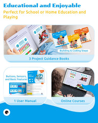 Story guide books spark imagination and guided robot building adventures.