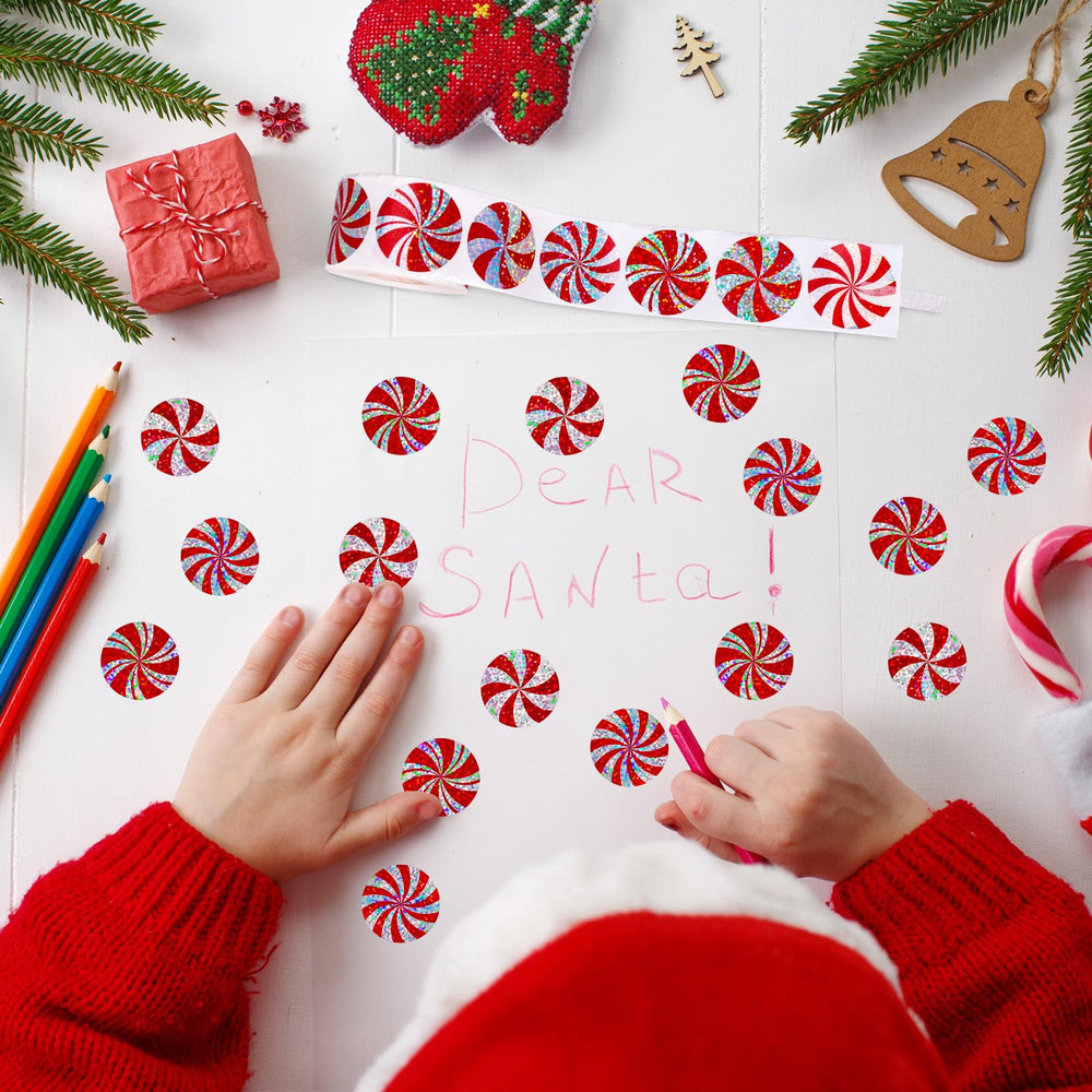Whaline peppermint candy Christmas decor stickers add festive flair