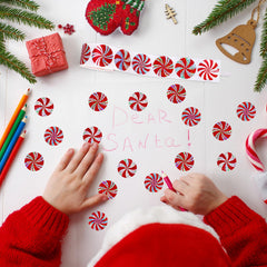 Whaline peppermint candy Christmas decor stickers add festive flair