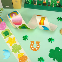Whaline St. Patrick's Day cartoon stickers brighten crafts with shamrock accents