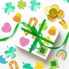 Whaline St. Patrick's Day envelopes and journals decorated with festive stickers