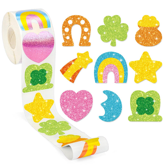 Whaline St. Patrick's Day holographic shamrock stickers for envelopes and scrapbooks