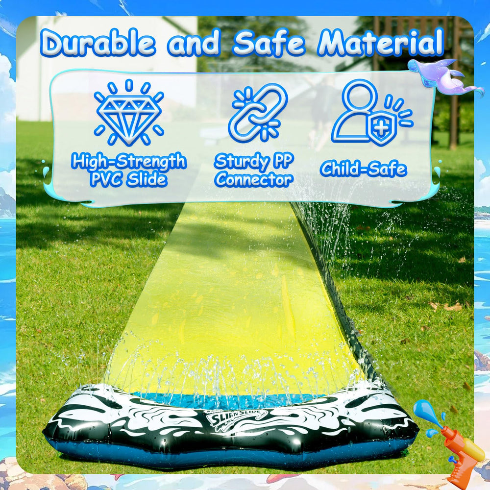 Wham-O Slip N Slide end spray creates extra slippery finale.
