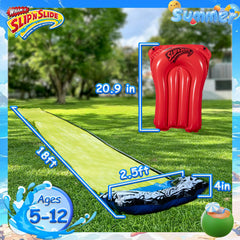 Wham-O Slip N Slide side sprays deliver cooling mist during play.