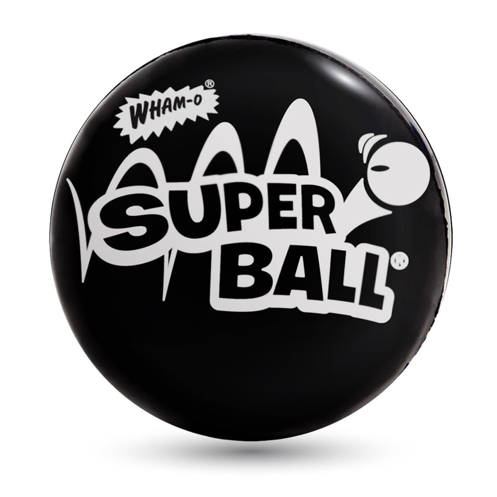 Wham-O Superball original black closeup texture for sturdy play