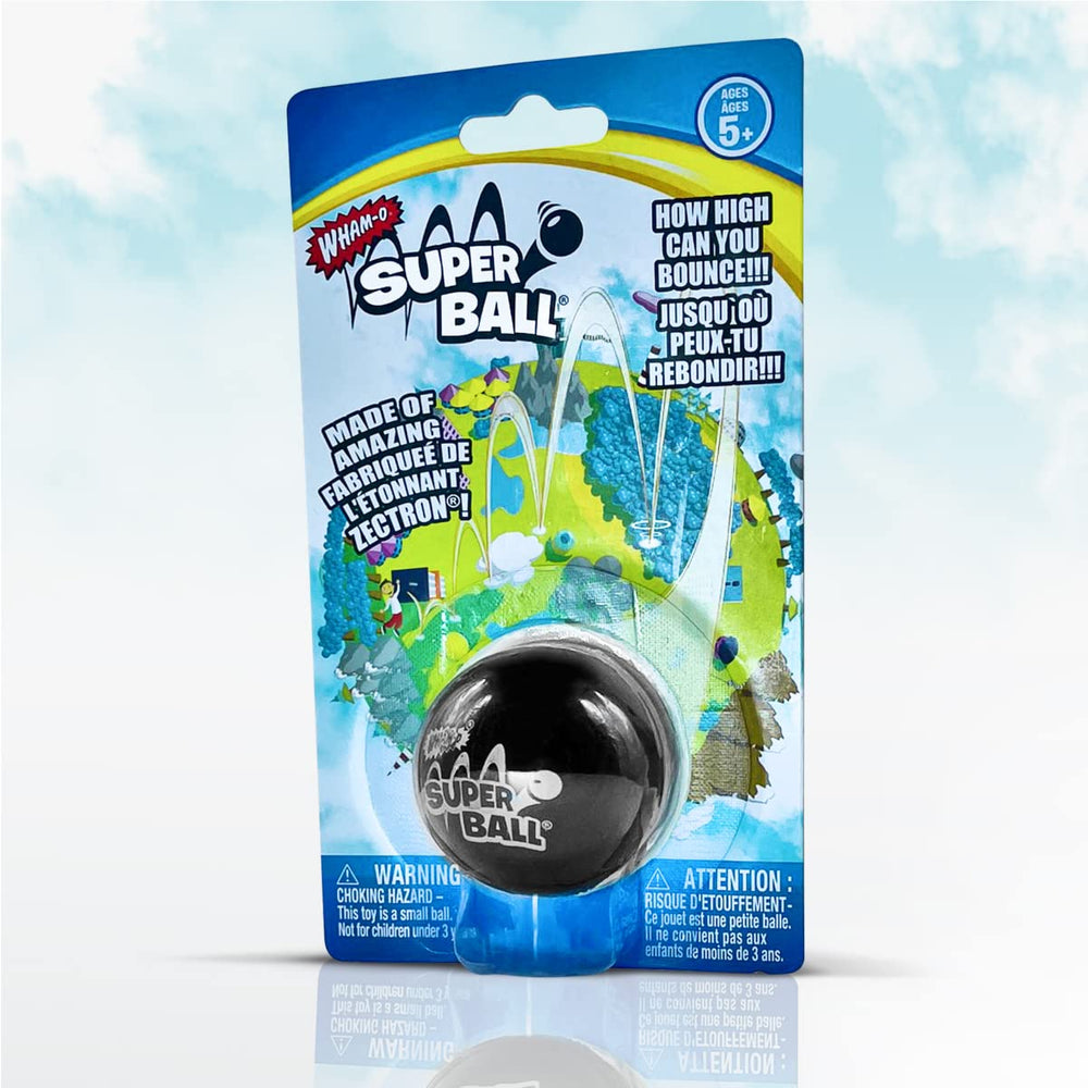 Wham-O Superball original black in-air bounce showing energy