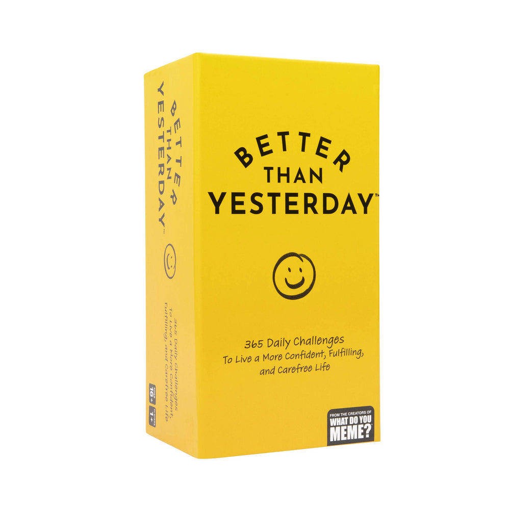 What Do You Meme? Better Than Yesterday card deck showcasing daily prompts for reflection