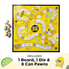 Buzzed board game die close-up highlighting quick challenges for lively group play.