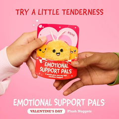 WHAT DO YOU MEME Emotional Support Nuggets cards accompany each plush for giftable valentines.
