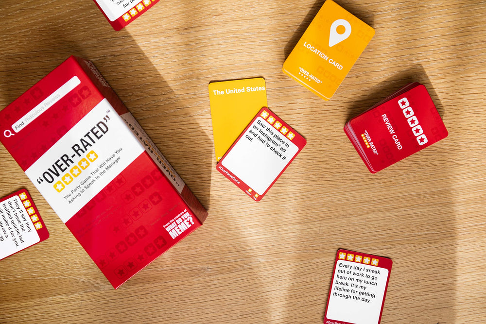 WHAT DO YOU MEME? Over-Rated instruction card demonstrates fast setup and play.