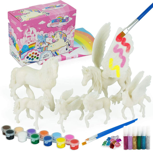 Whatstem unicorn paint kit with six unicorns for colorful coloring sessions