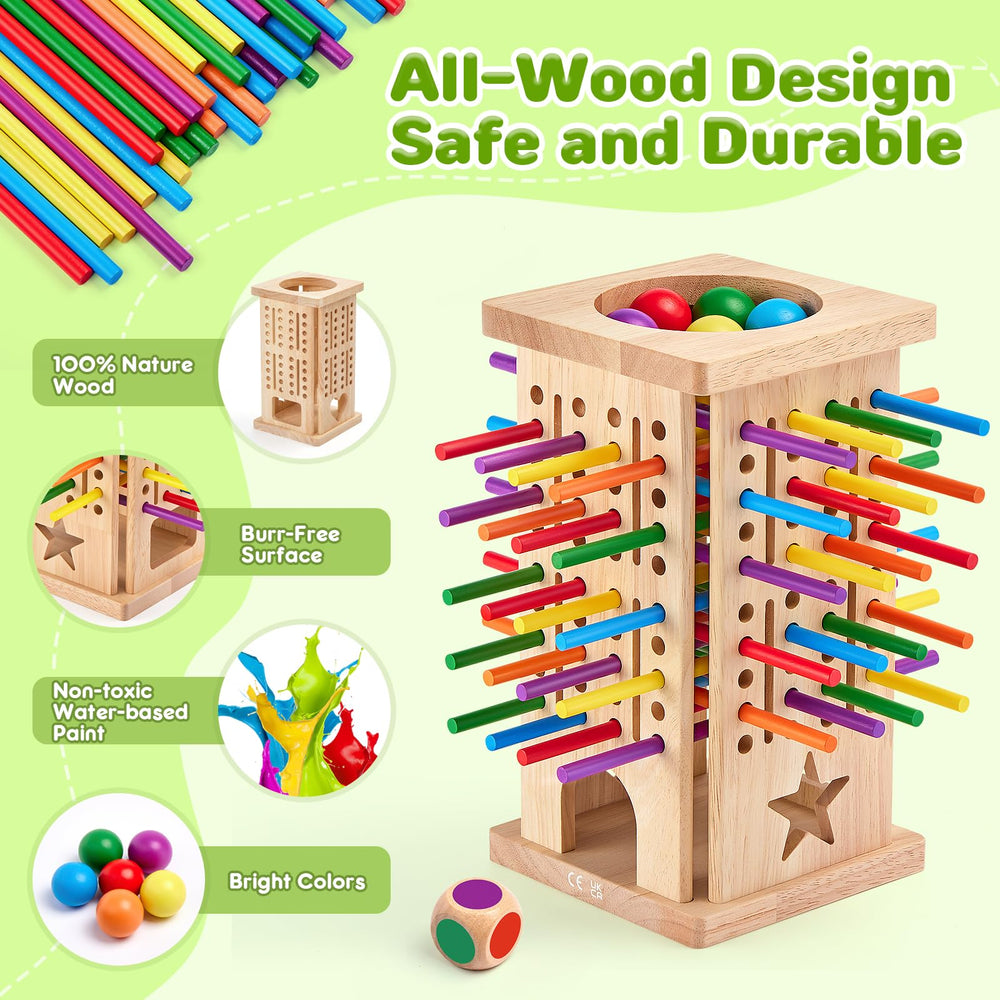 WhimsiPlay 42 colorful sticks for stacking and color sorting fun