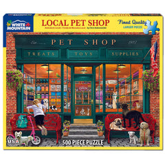 White Mountain 500-piece puzzle pieces close-up for easy handling and quick setup.