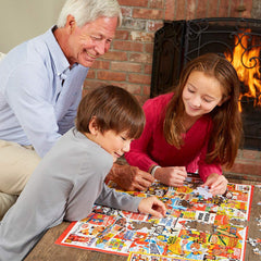 White Mountain American-made puzzle with happiness guarantee for family puzzle nights