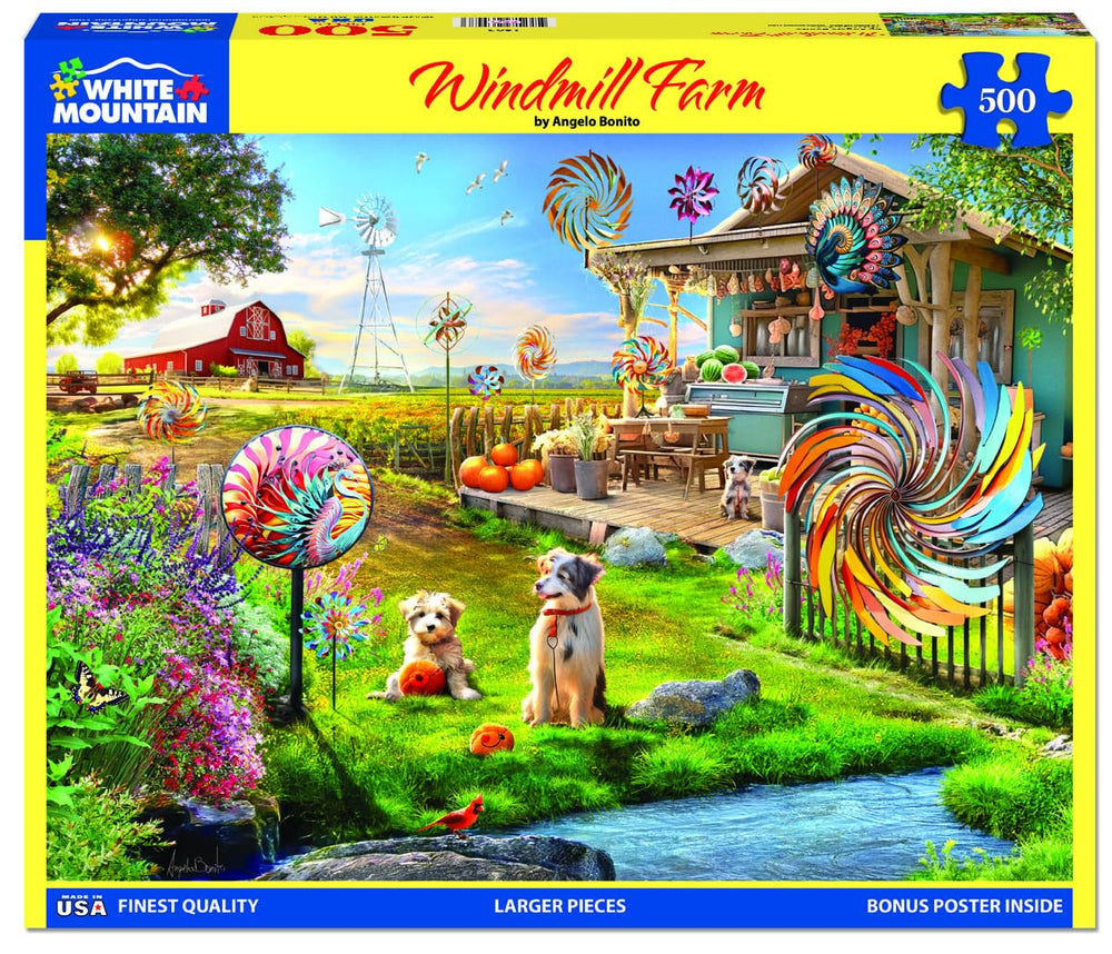 White Mountain Country Barn puzzle in fall colors for cozy evenings.