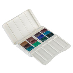 White Nights portable plastic box keeps pigments organized and ready on the go.