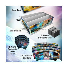 White Wizard Games Star Realms storage box in-use with foam blocks protects cards during travel.