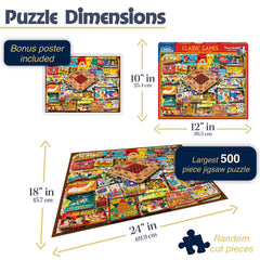 White Mountain Classic Games 500pc puzzle pieces close-up for easy grip