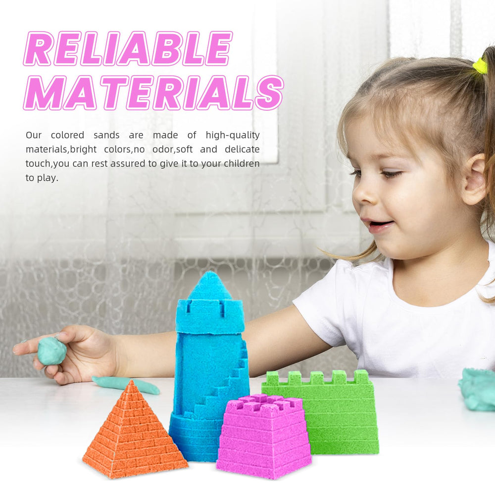 Whkvnng Play Sand self-sticking design helps shapes hold during activities