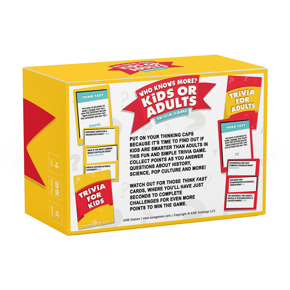 WHO KNOWS MORE? Kids or Adults family game-night ready for evenings