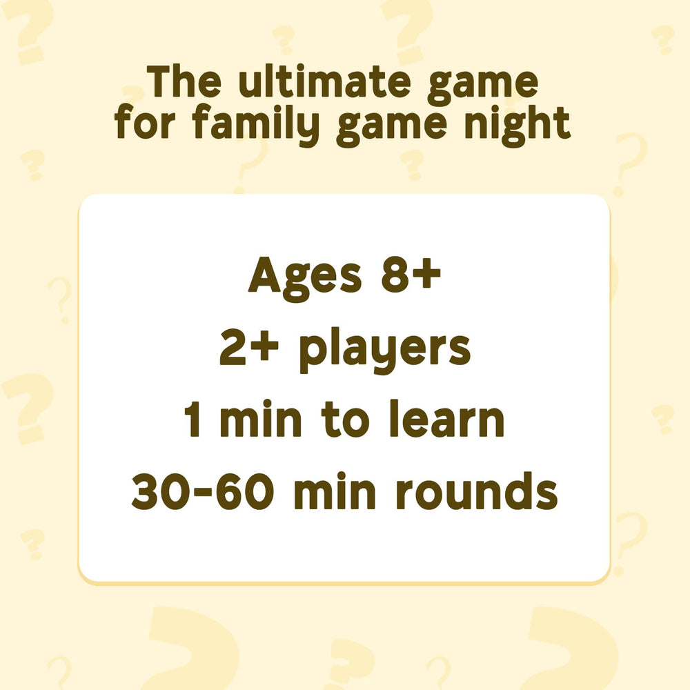 WHO KNOWS MORE? Kids or Adults game parts set up for family nights