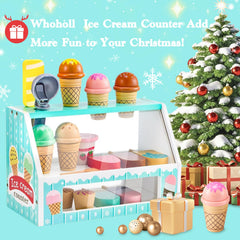 WHOHOLL wooden ice cream bars engage tactile exploration and color recognition