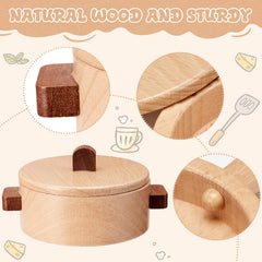 WHOHOLL wooden salt and pepper shakers deliver gentle shaking sound during play.