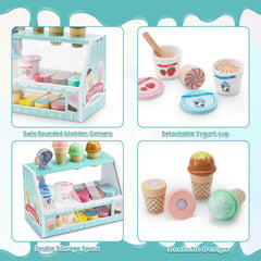WHOHOLL wooden scoops help kids practice scooping flavors with care